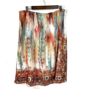 Cato Multicolor Bohemian Skirt Sz L Waist 34" Lots of Stretch B36 BY